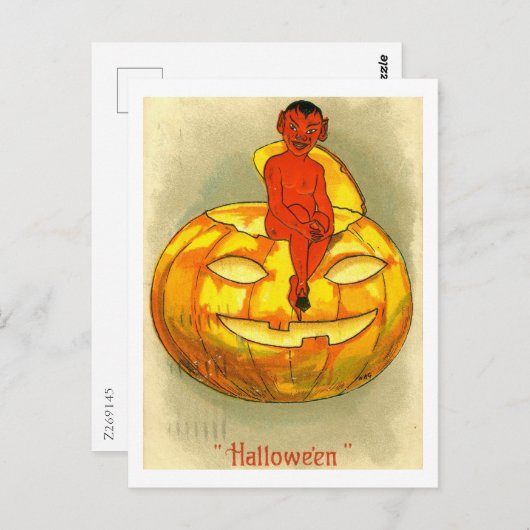 De duivels halloween, Vintage Briefkaart (Voorkant / Achterkant)