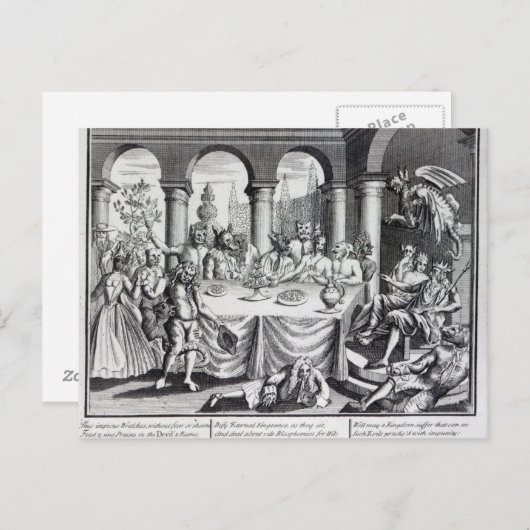 De duivelse maskquerade briefkaart (Voorkant / Achterkant)