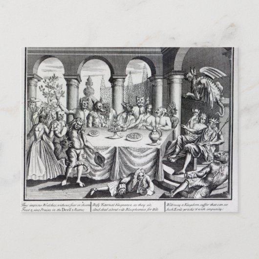 De duivelse maskquerade briefkaart (Voorkant)