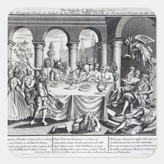 De duivelse maskquerade vierkante sticker (Voorkant)