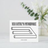 De duivelsfork (optische illusie) briefkaart (Staand voorkant)