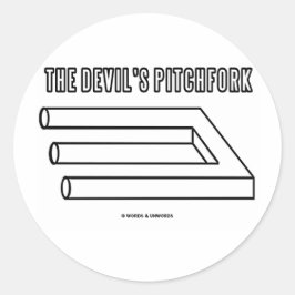 De duivelsfork (optische illusie) ronde sticker