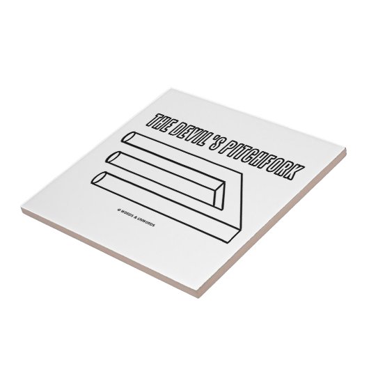 De duivelsfork (optische illusie) tegeltje (Zijkant)