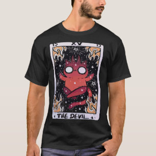 De Duivelskat Tarot Kaart verontrust Occult T-shirt