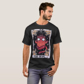 De Duivelskat Tarot Kaart verontrust Occult T-shirt (Voorkant volledig)