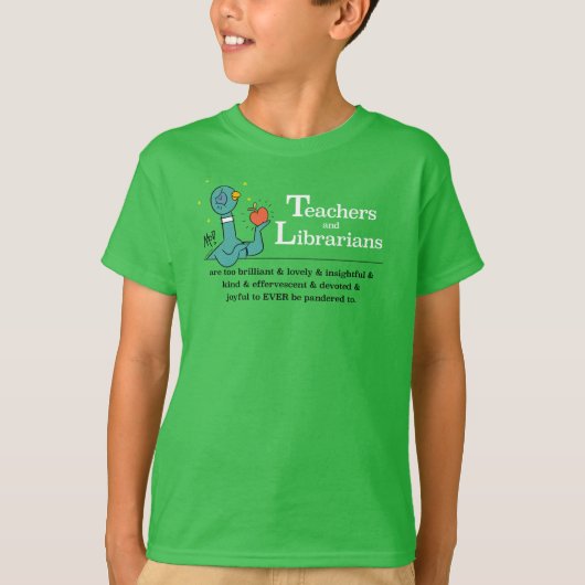 De duivendocenten en de Librariërs Kinder Groen T-shirt (Voorkant)