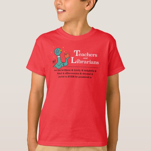De duivendocenten en de Librariërs Kinder Rood T-shirt (Voorkant)