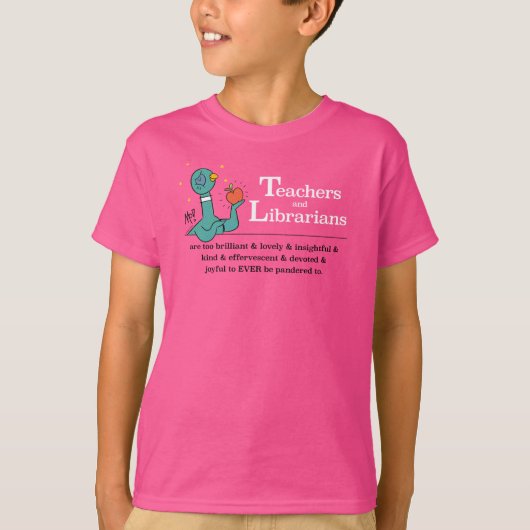 De duivendocenten en de Librariërs Kinder roze T-shirt (Voorkant)