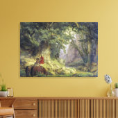 De duizendjarige eik (door Karl Lessing) Canvas Afdruk (Insitu (Woonkamer))