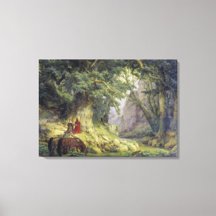 De duizendjarige eik (door Karl Lessing) Canvas Afdruk
