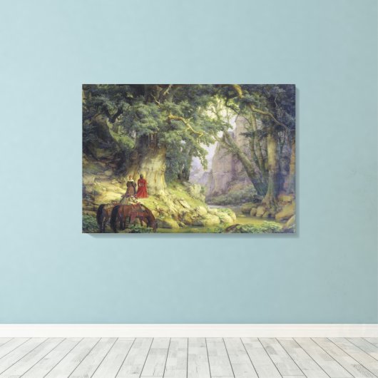 De Duizendjarige Eikenboom (door Karl Lessing) Canvas Afdruk (Insitu (Houten vloer))