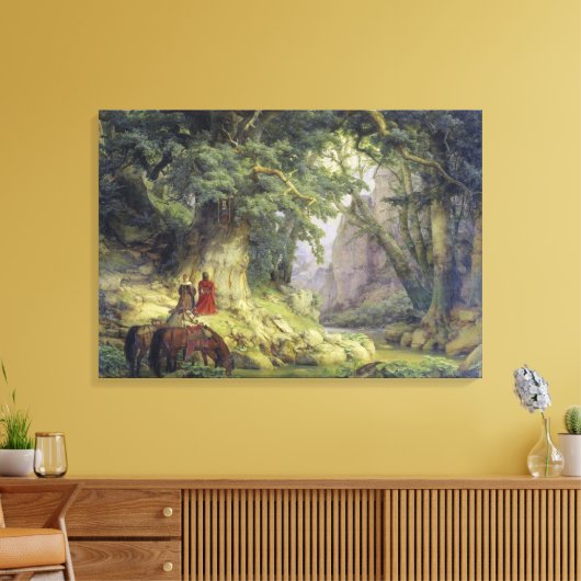 De Duizendjarige Eikenboom (door Karl Lessing) Canvas Afdruk (Insitu (Woonkamer))