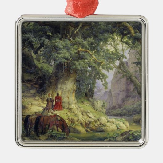 De Duizendjarige Eikenboom (door Karl Lessing) Metalen Ornament (Voorkant)