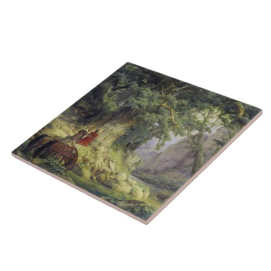 De Duizendjarige Eikenboom (door Karl Lessing) Tegeltje (Zijkant)