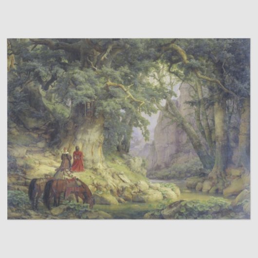 De Duizendjarige Eikenboom (door Karl Lessing) Tissuepapier (Voorkant)