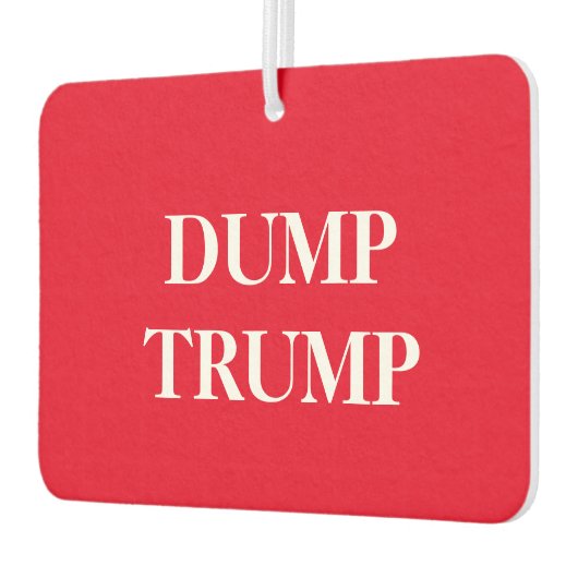 De "Dump Trump" auto luchtverfrisser (Links)