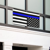 De dun blauwe lijn-Amerikaanse vlagdecor Spandoek (Buitenkant Gebouw)