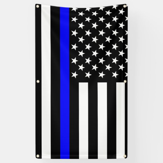 De dun blauwe lijn-Amerikaanse vlagdecor Spandoek (Verticaal)
