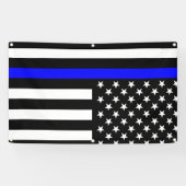 De dun blauwe lijn-Amerikaanse vlagdecor Spandoek (Horizontaal)