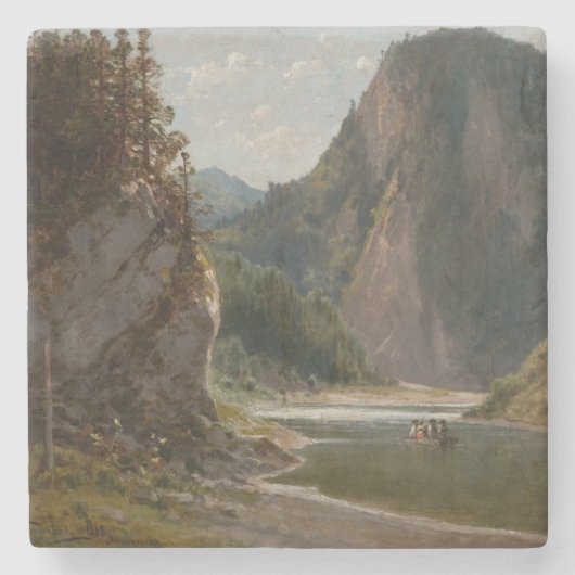 De Dunajec rivier in de Pieniny Mountains Stenen Onderzetter (Voorkant)