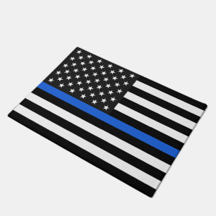 De dunne Amerikaanse Vlag van Blue Line Deurmat