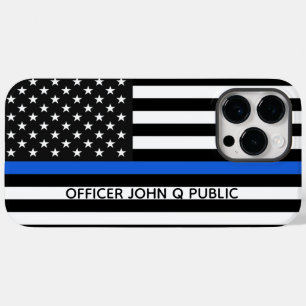 De dunne Amerikaanse Vlag van Blue Line met Naam Case-Mate iPhone Case