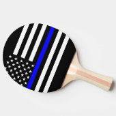 De dunne blauwe lijn grafische decor-weergave tafeltennisbatje (Zijkant)