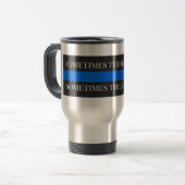 De dunne blauwe lijnreismuis reisbeker (Voorkant links)