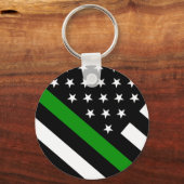 De dunne groene lijnvlag sleutelhanger (Voorkant)