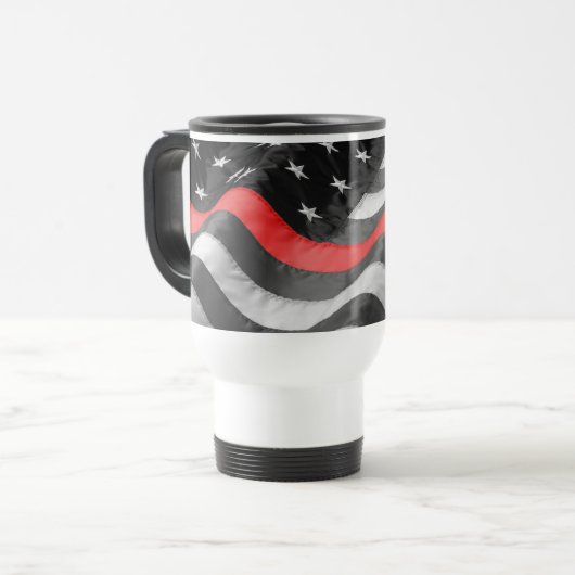 De dunne rode lijn reisbeker (Voorkant links)