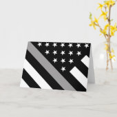 De dunne zilveren lijnvlag kaart (Gele Bloem)