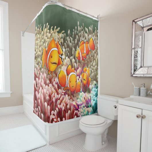 DE Duschvorhang Clownfische Douchegordijn (In situ)