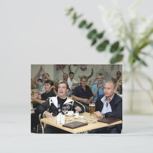 De dvedev en de Poetin Party Briefkaart (Staand voorkant)