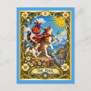 De Dwaas Kat Tarot - Een Reis Begint Briefkaart