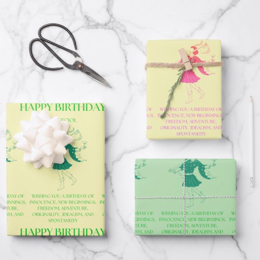 "De dwaas" Tarot me verjaardag Inpakpapier Vel (Voorkant)
