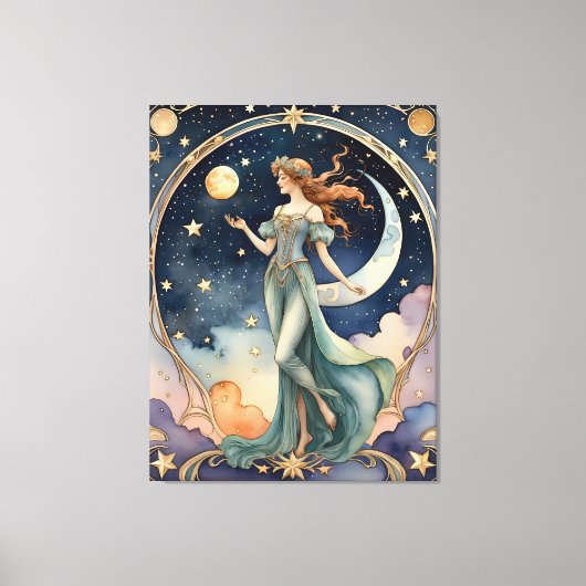 De dwaas - Tarot schilderij Canvas Afdruk (Voorkant)