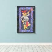 De Dwaas Tarotkaart Canvas Afdruk (Insitu (Houten vloer))