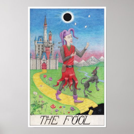 De dwaas tarotkaart poster (Voorkant)