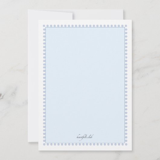 De Dwars Blauwe Uitnodiging van het doopsel (Achterkant)