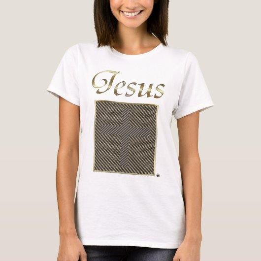 De DwarsOptische illusie van JESUS T-shirt (Voorkant)