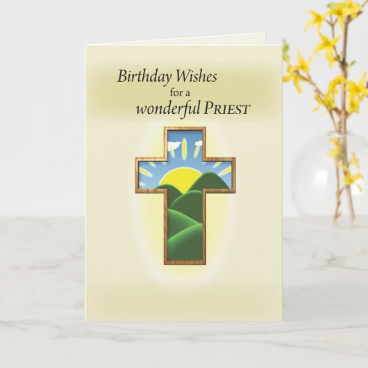 De DwarsPriester van de verjaardag Kaart (Gele Bloem)