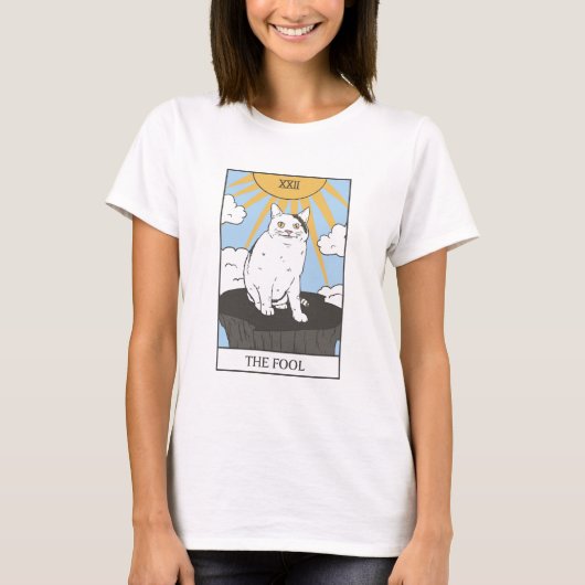 De Dwaze Kat Tarot Kaart T-shirt (Voorkant)