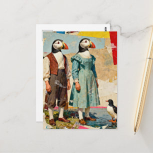 De Dwaze Papegaaiduikers Koppel Collage Briefkaart