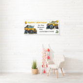 De dynamische Safari Monster Truck Twins Party Spandoek (Insitu)