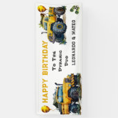 De dynamische Safari Monster Truck Twins Party Spandoek (Verticaal)