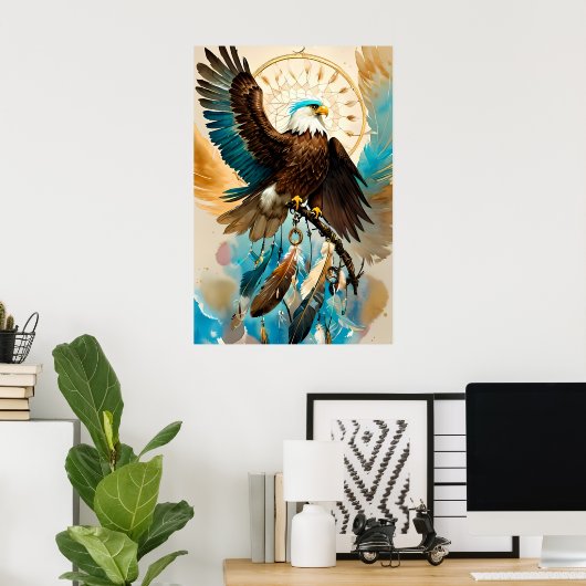 De Eagle Dreamcatcher | Digitaal Kunst Poster (Thuiskantoor)