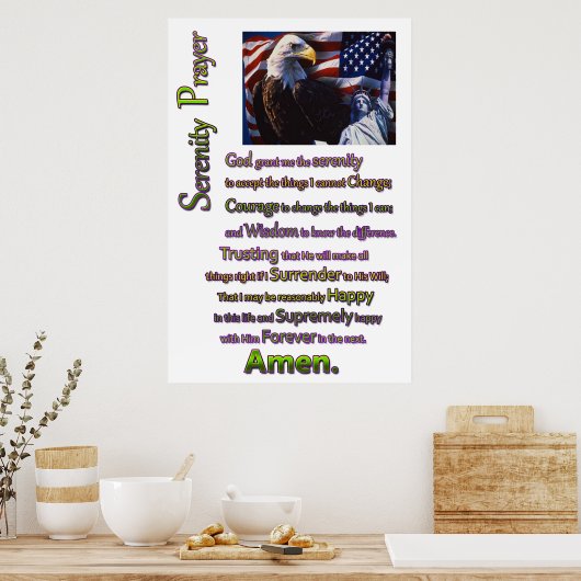 De Eagle van de Serenity Prayer Poster (Keuken)