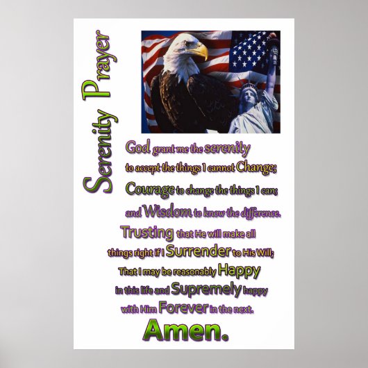De Eagle van de Serenity Prayer Poster (Voorkant)