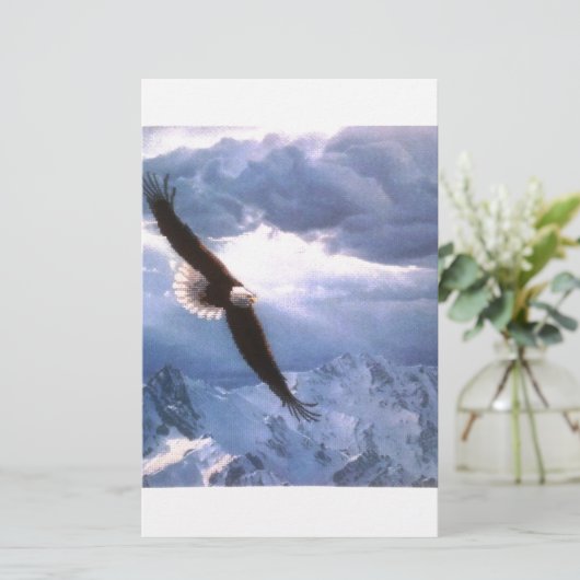 De Eagle weest het Storm Briefpapier (Staand voorkant)