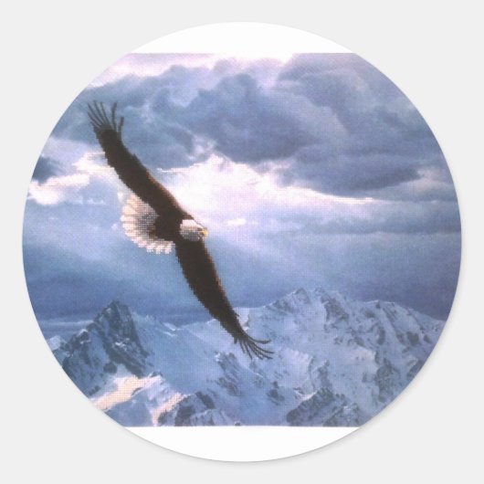 De Eagle weest het Storm Ronde Sticker (Voorkant)